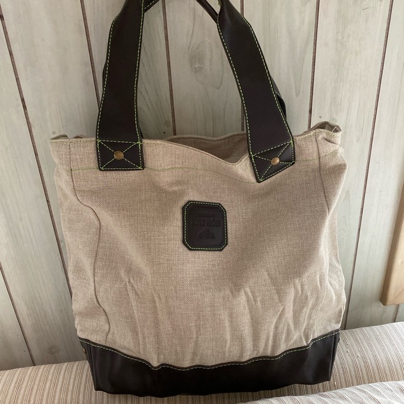 patron leather green stitching tote insulated canvas limited edition bag purse - Picture 10 of 10